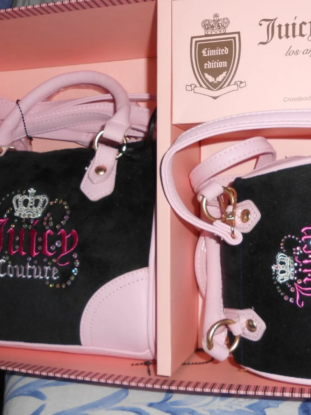 NEW IN BOX JUICY COUTURE 2 PC Mommy And Me Gift SET SATCHEL CROSSBODY Bags